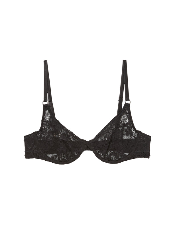 Buy Black Recycled Lace Full Cup Comfort Bra - 36A, Bras