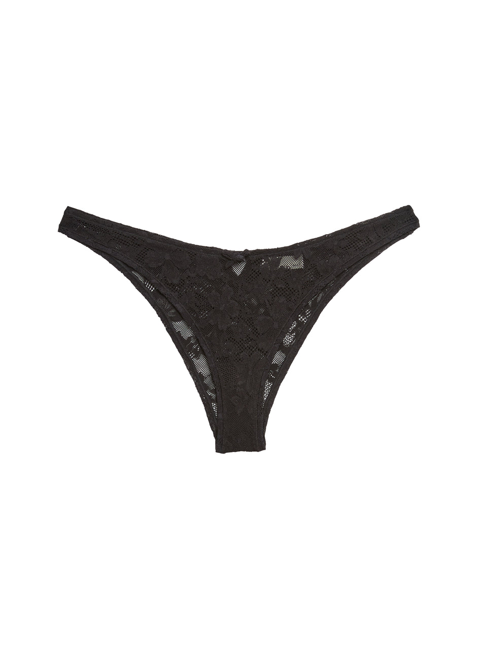 Black - Le Stretch Lace Cheeky | Fleur du Mal