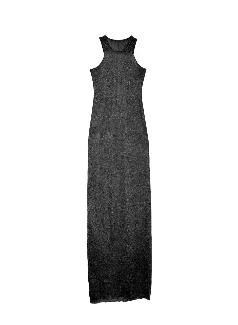 Black - Lustre Knit Racer Dress | Fleur du Mal