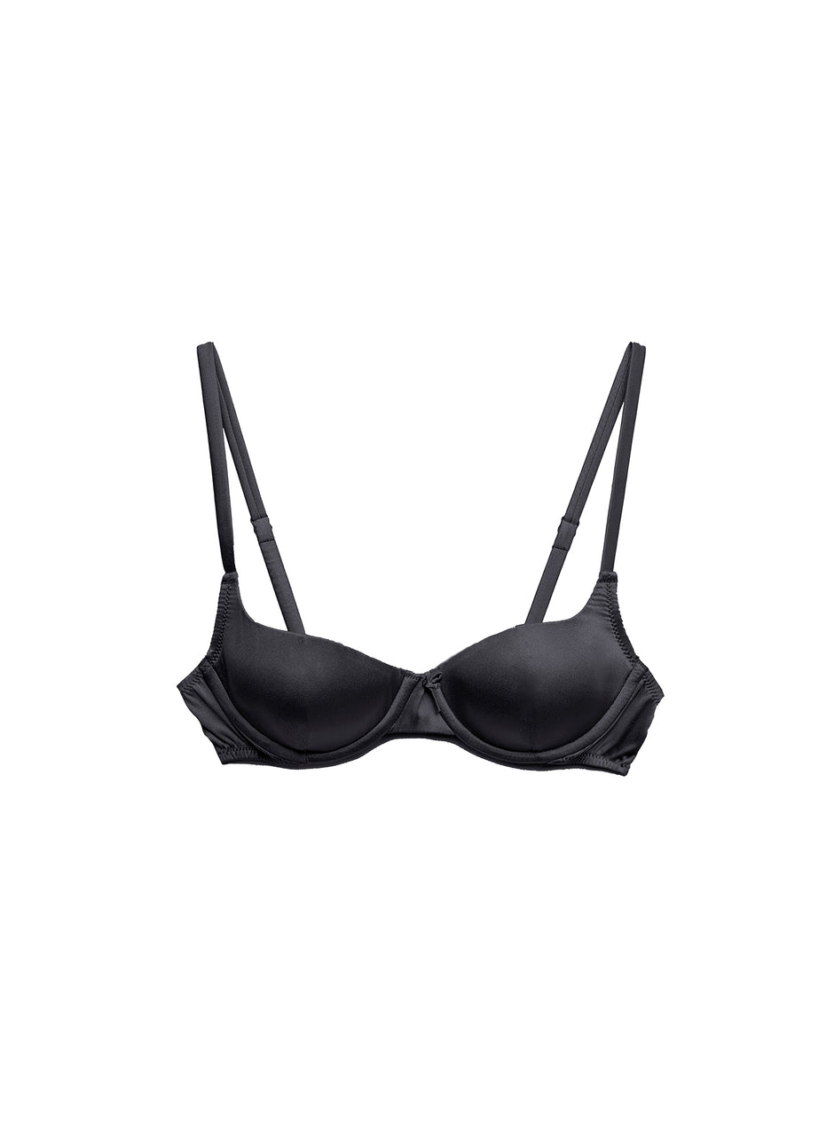 Black - Seamless Luxe Balconette Bra | Fleur du Mal