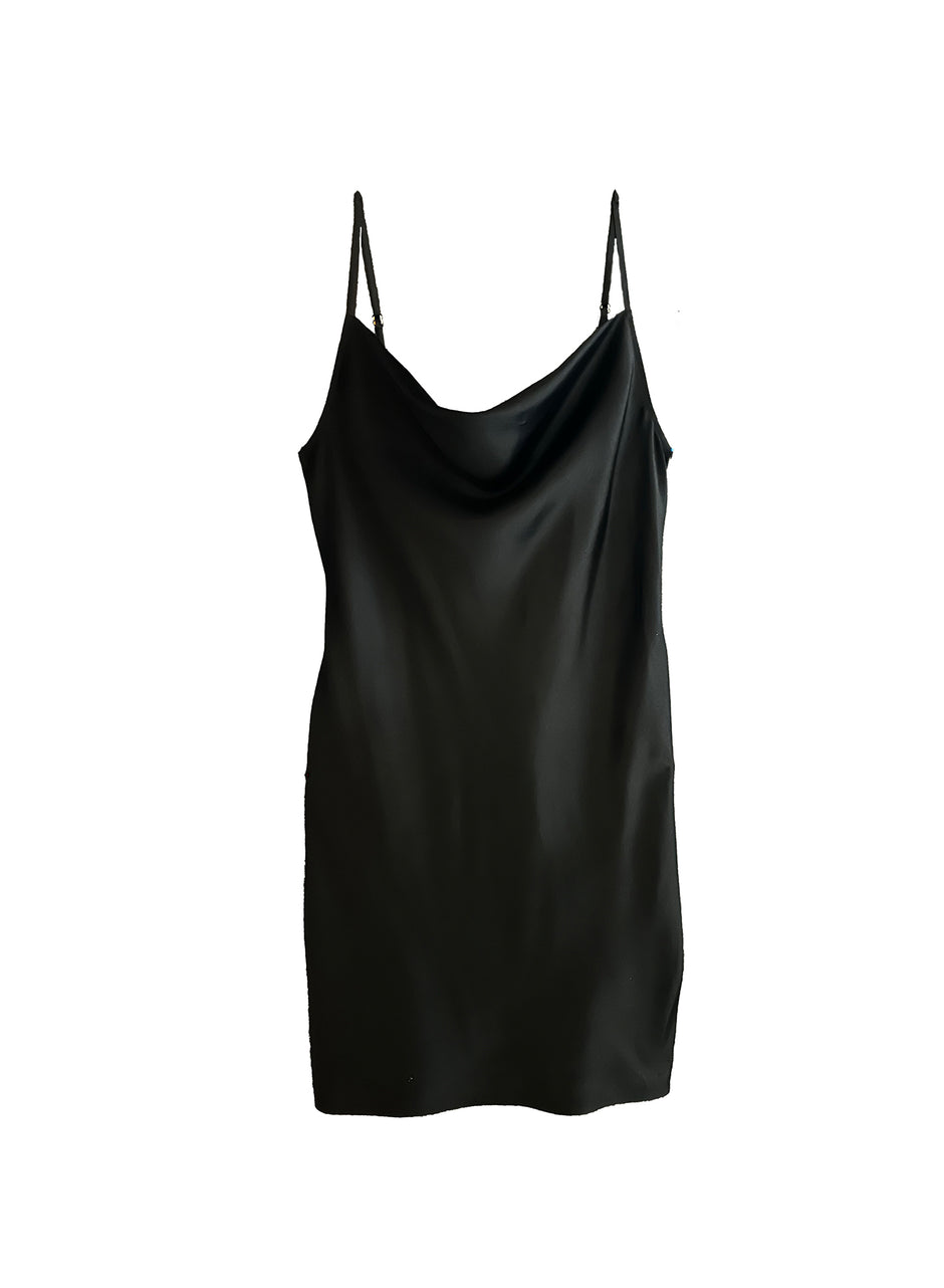 Black - Short Cowl Neck Slip | Fleur du Mal