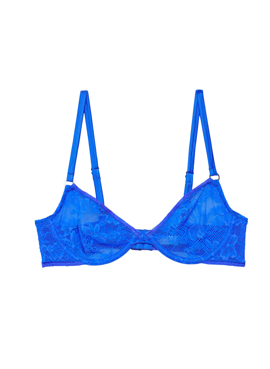 Electric blue - Le Stretch Lace Demi Bra | Fleur du Mal