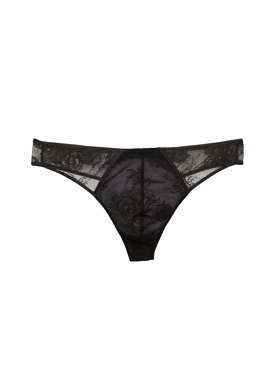 Black - Men&#39;s Bouquet Lace Thong | Fleur du Mal