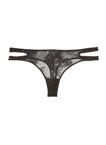 Black - Bouquet Lace Thong | Fleur du Mal