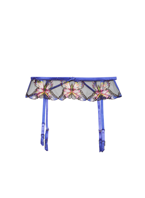 Periwinkle - Butterfly Embroidery Garter Belt | Fleur du Mal