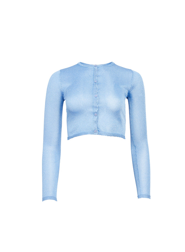 Lustre Knit Cardigan-metallic blue | Fleur du Mal