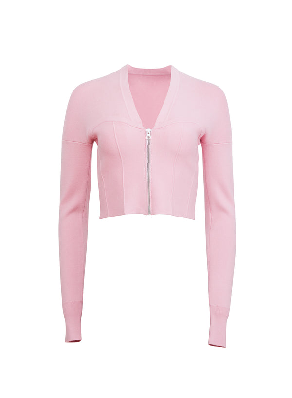 Cherry blossom - Knit Zip Bustier Cardigan | Fleur du Mal