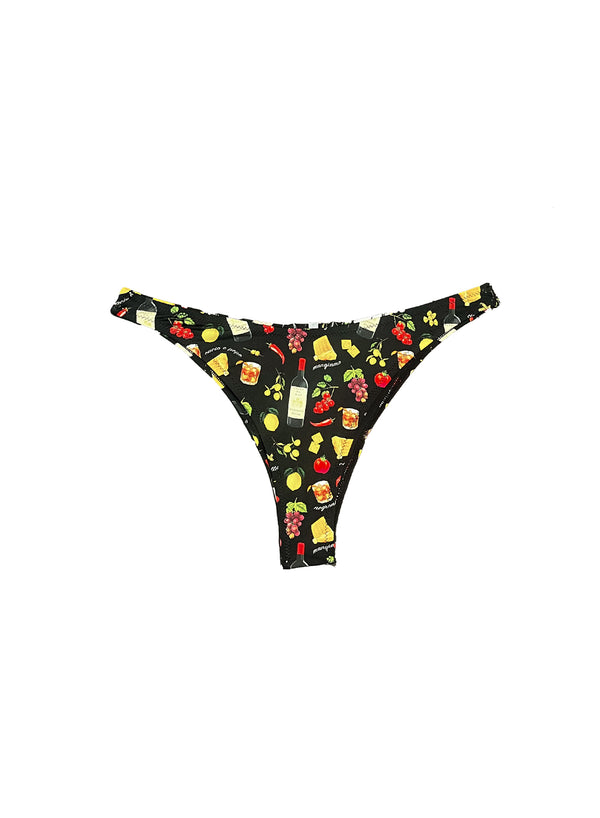 Black ciao amore print - High Leg Bikini Bottom | Fleur du Mal