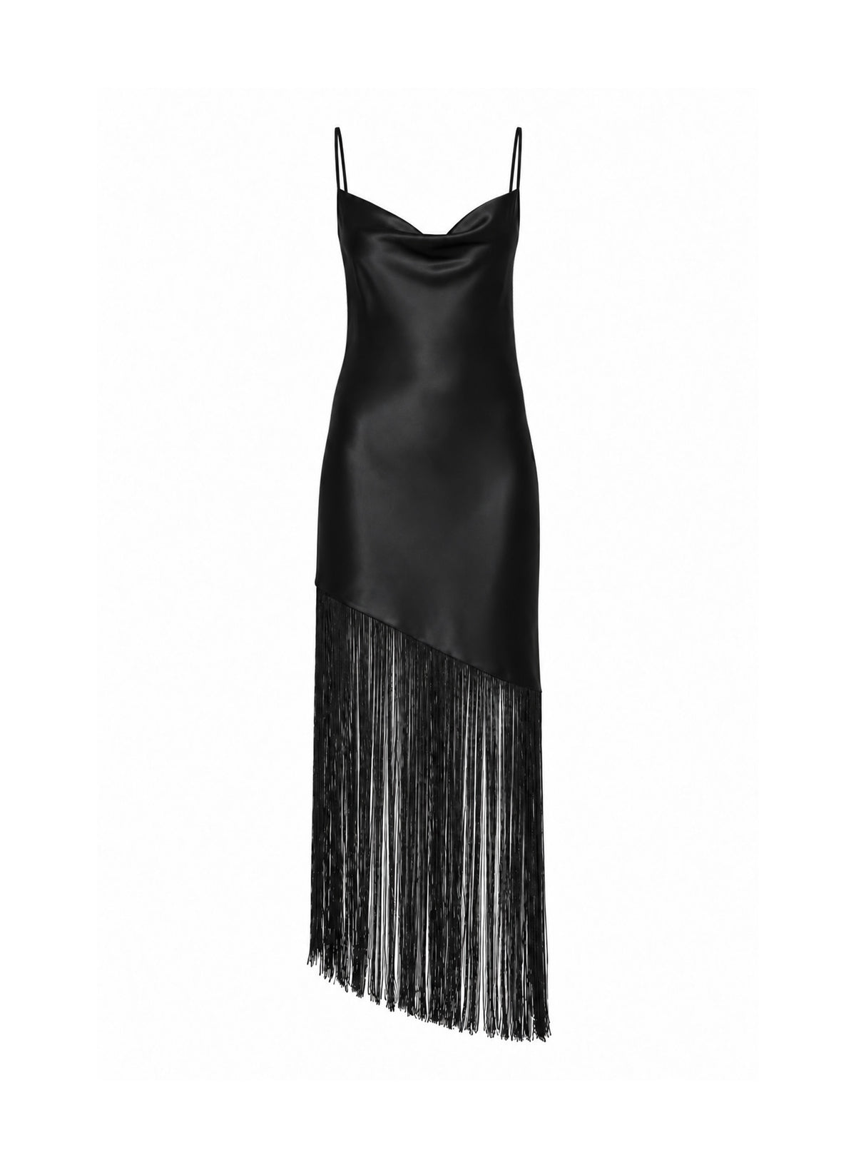 Cowl Neck Fringe Dress