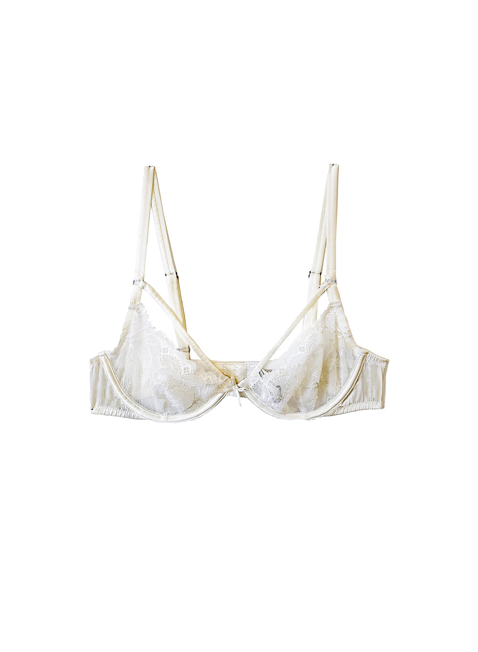 Creme - Gardenia Lace Demi Bra | Fleur du Mal