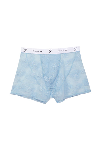 Denim blue - Men's Bouquet Lace Boxer Brief | Fleur du Mal