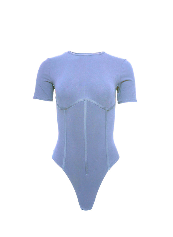 Denim blue - Organic Cotton T-Shirt Bodysuit | Fleur du Mal