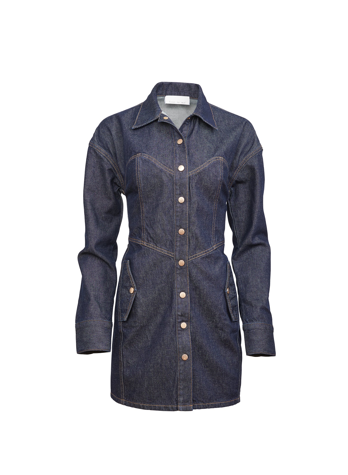 stretch denim shirt dress Maggy London Women's Sleeveless Button Detail Dress - Dark WASH