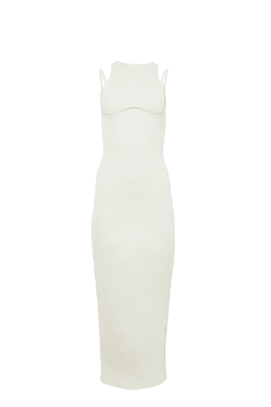 Ecru - Strappy Ribbed Maxi Dress | Fleur du Mal