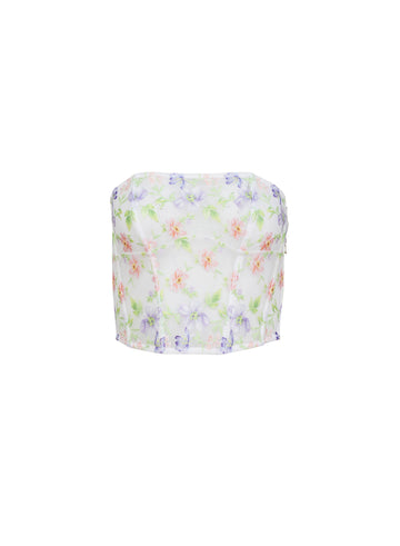 Ivory - Elara Embroidery Corset Top | Fleur du Mal