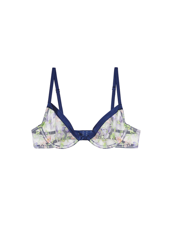 Midnight navy - Elara Embroidery Demi Bra | Fleur du Mal