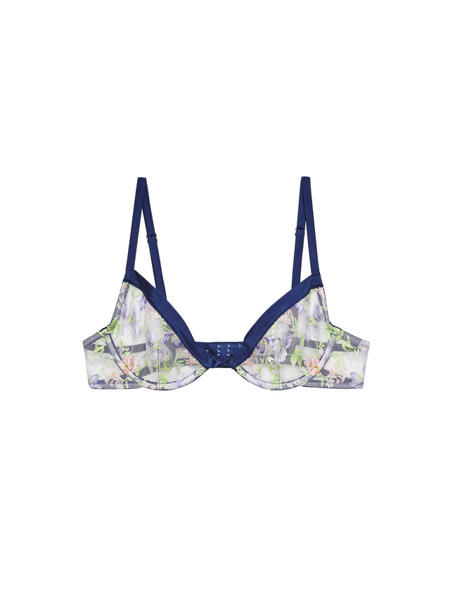 Midnight navy - Elara Embroidery Demi Bra | Fleur du Mal