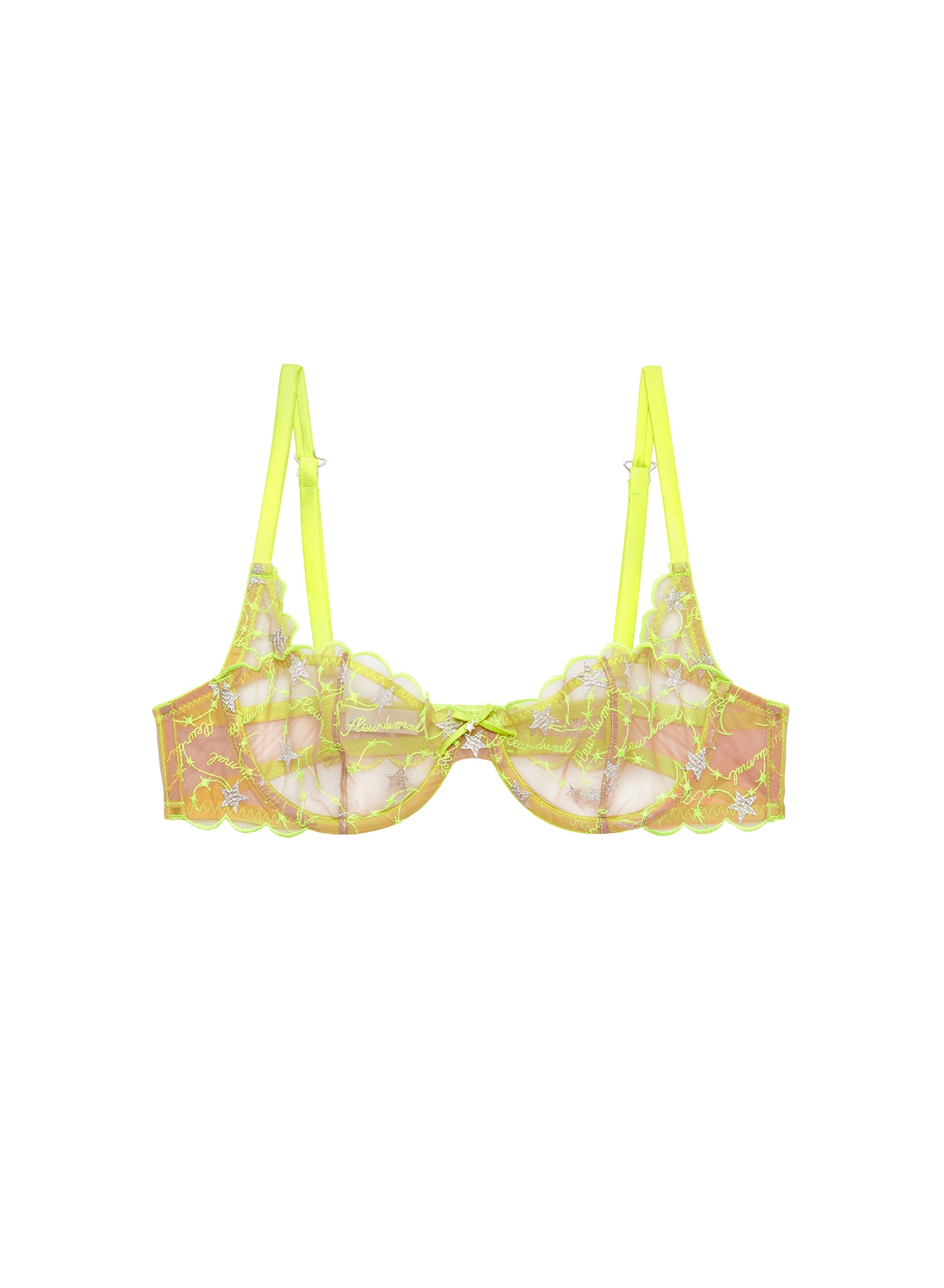 etoile-embroidery-balconette-bra-neon-yellow - flat