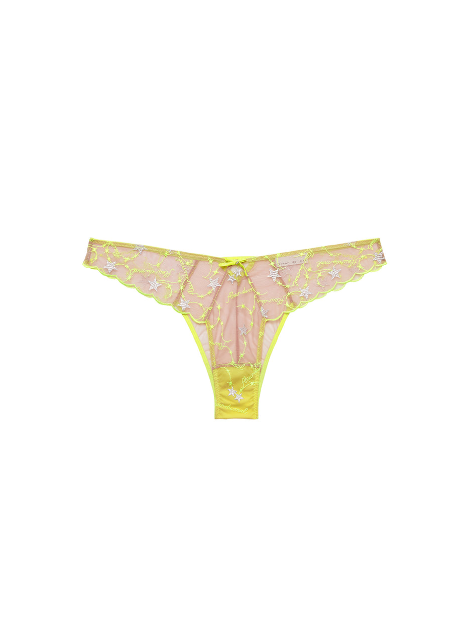 Neon yellow - Étoile Embroidery Cheeky | Fleur du Mal