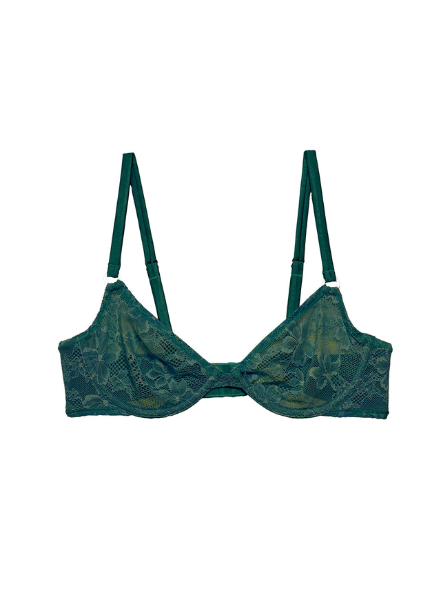 Evergreen - Le Stretch Lace Demi Bra | Fleur du Mal