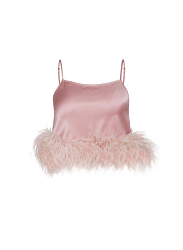 Rose pink - Feather Cropped Cami | Fleur du Mal