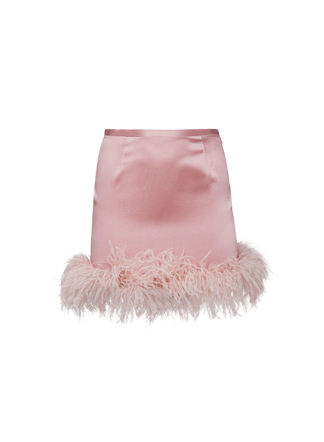 Feather Mini Skirt in rose pink- fleur du mal