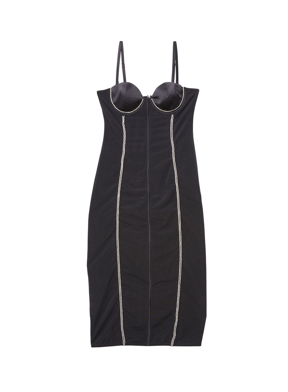 Black - Brilliant Mesh Bustier Dress | Fleur du Mal