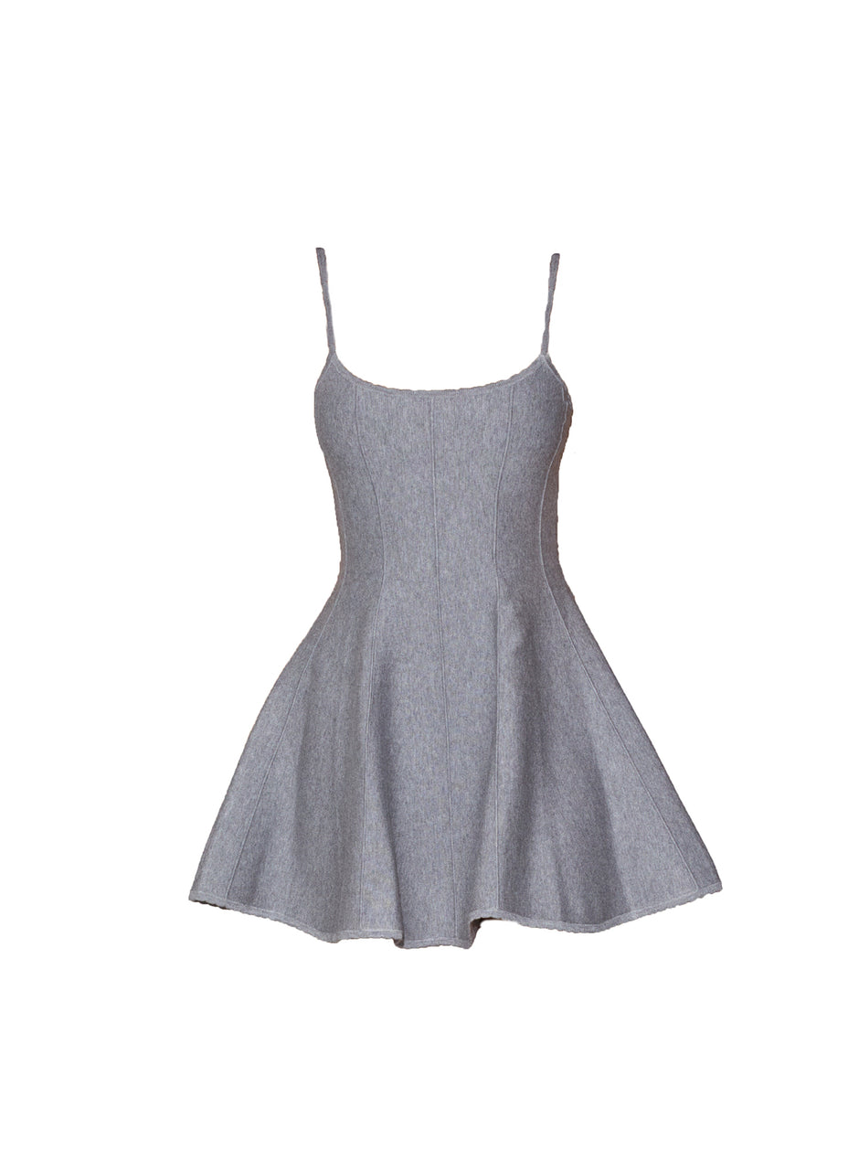 Heather grey - Flared Corset Dress | Fleur du Mal