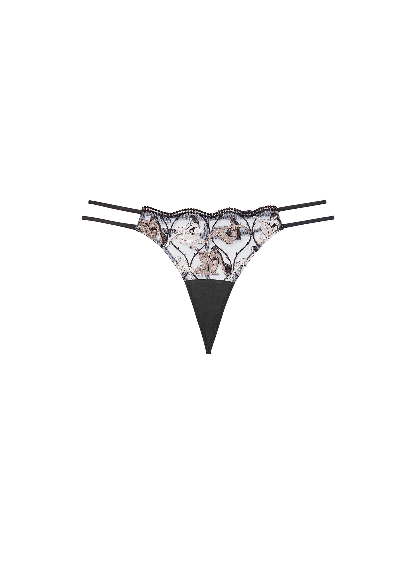 Fleur Muse Embroidered V-String-flat
