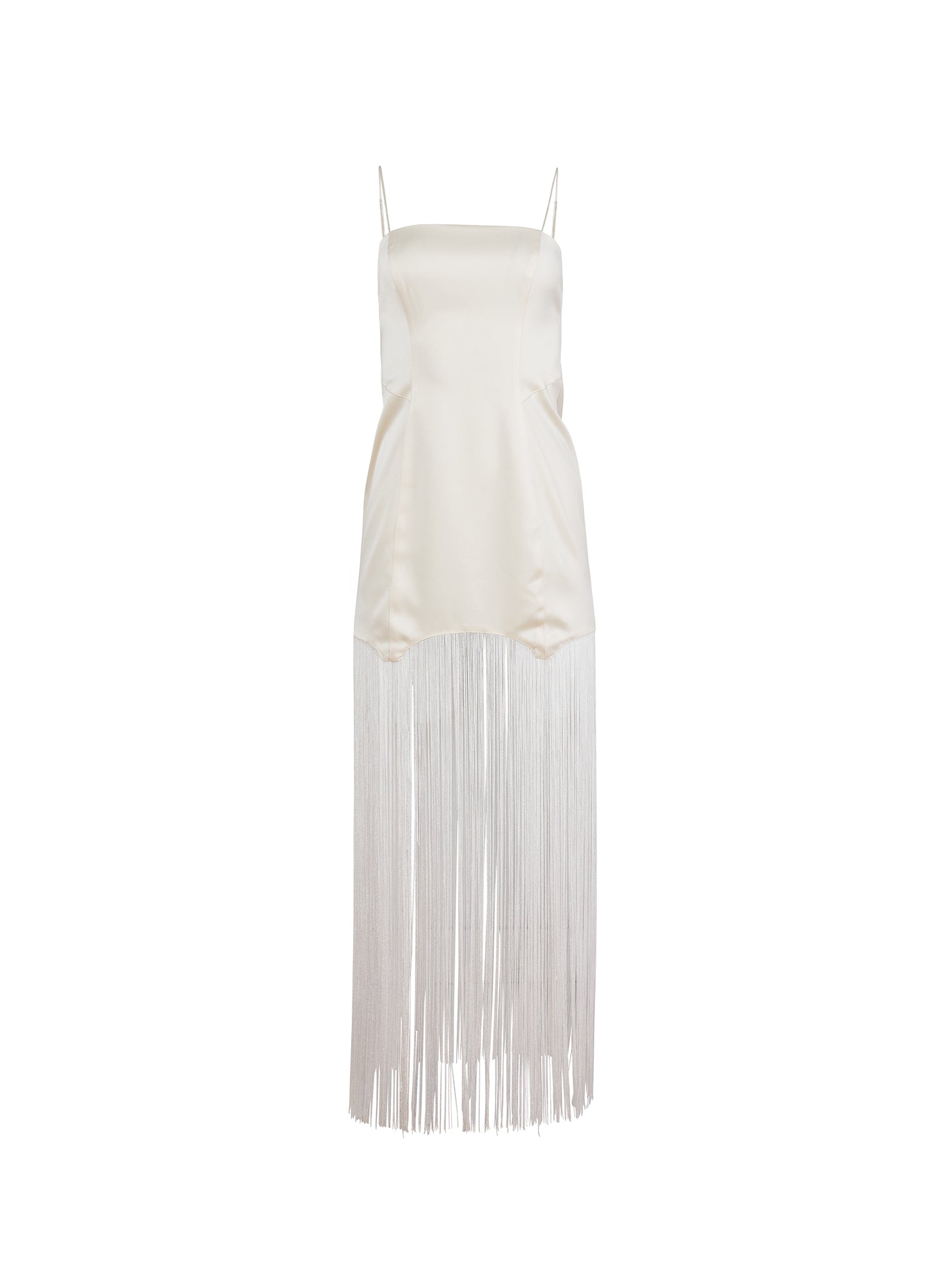 Fringe Maxi Dress in white- Fleur du mal