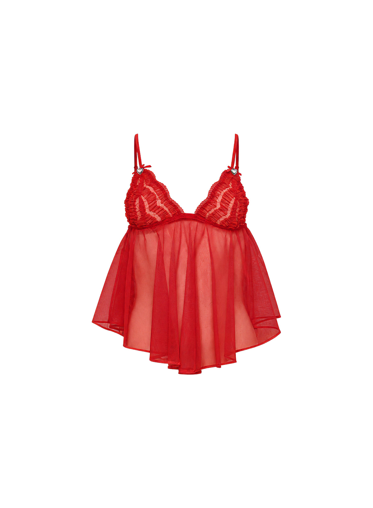 Frou Frou Embroidery Babydoll Top-Rouge-Fleur du Mal-flat