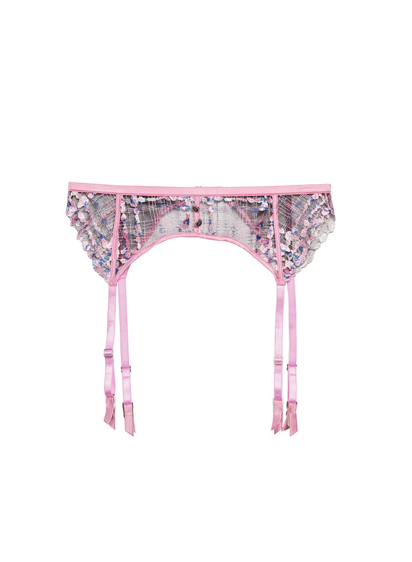 Gabrielle Embroidery Garter-bisou pink | Fleur du Mal