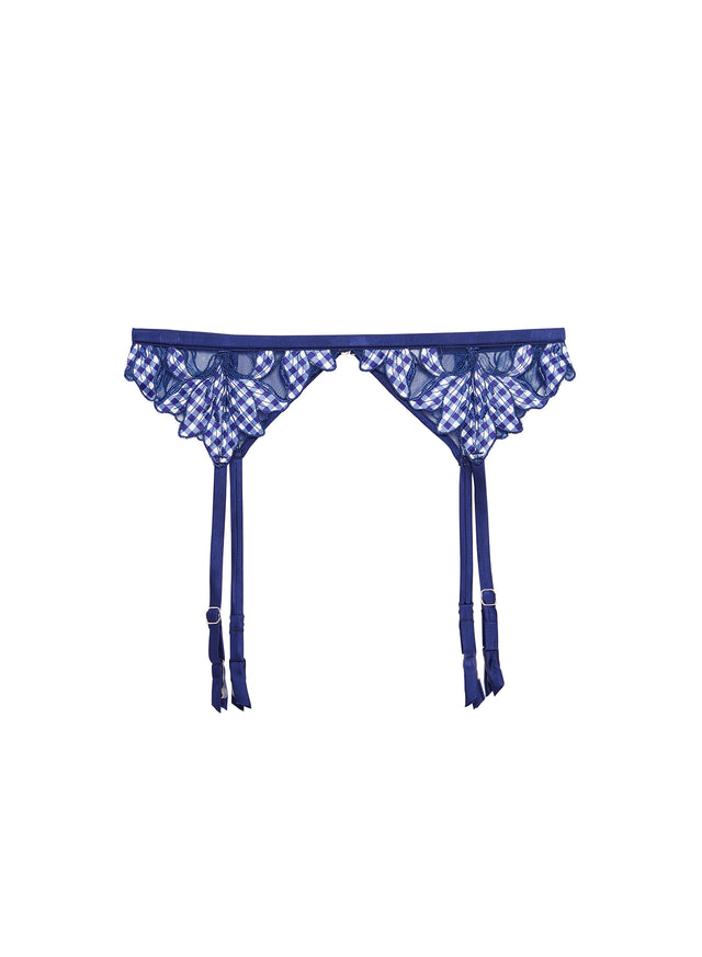 Rouge velvet - Lily Embroidery Garter Belt | Fleur du Mal