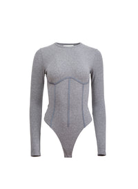 Organic Cotton Bodysuit in grey- fleur du mal
