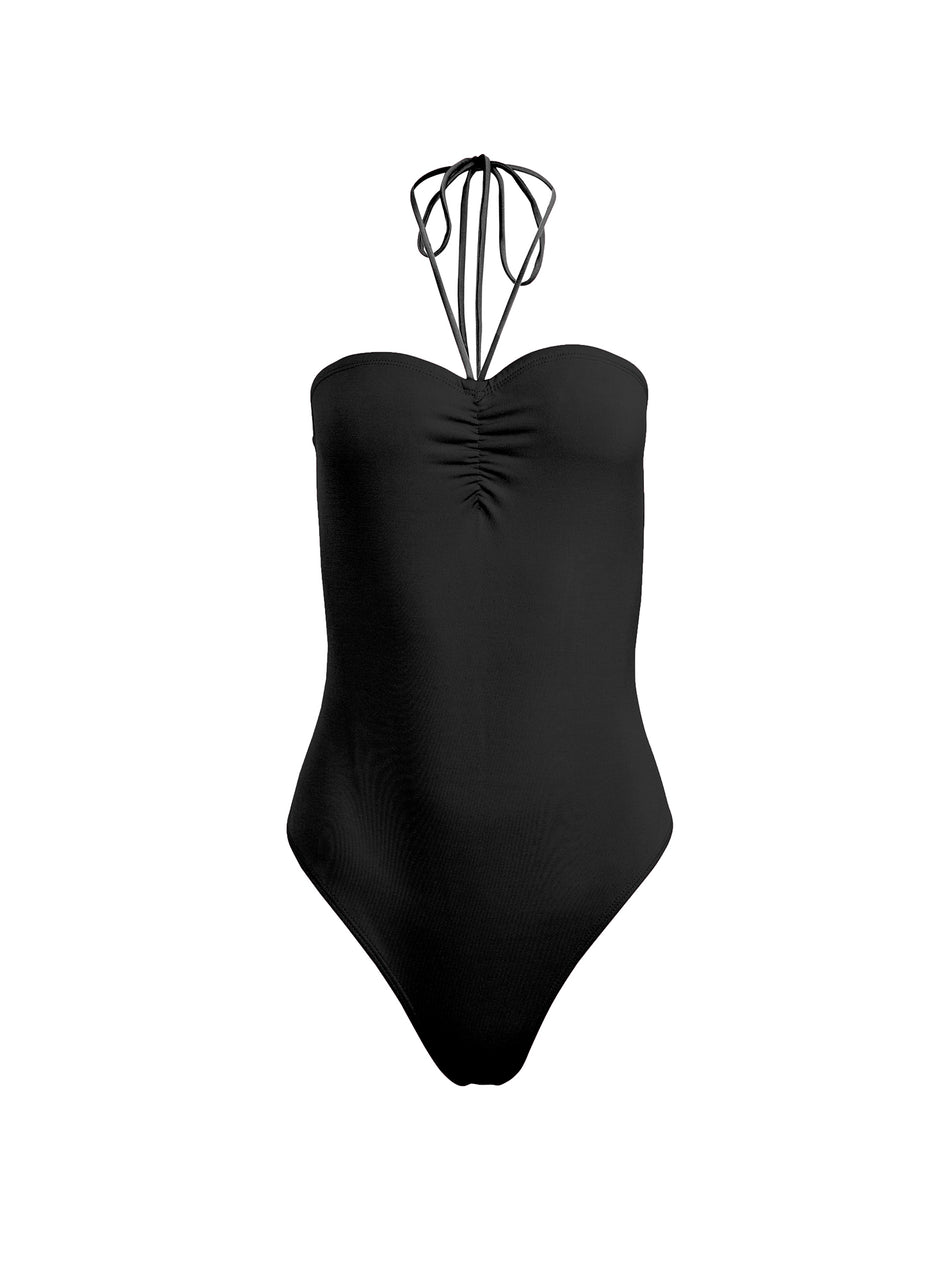 Black - Jersey Halter Neck Bodysuit | Fleur du Mal