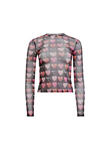 Black heartbreaker print - Heartbreaker Long Sleeve Top | Fleur du Mal