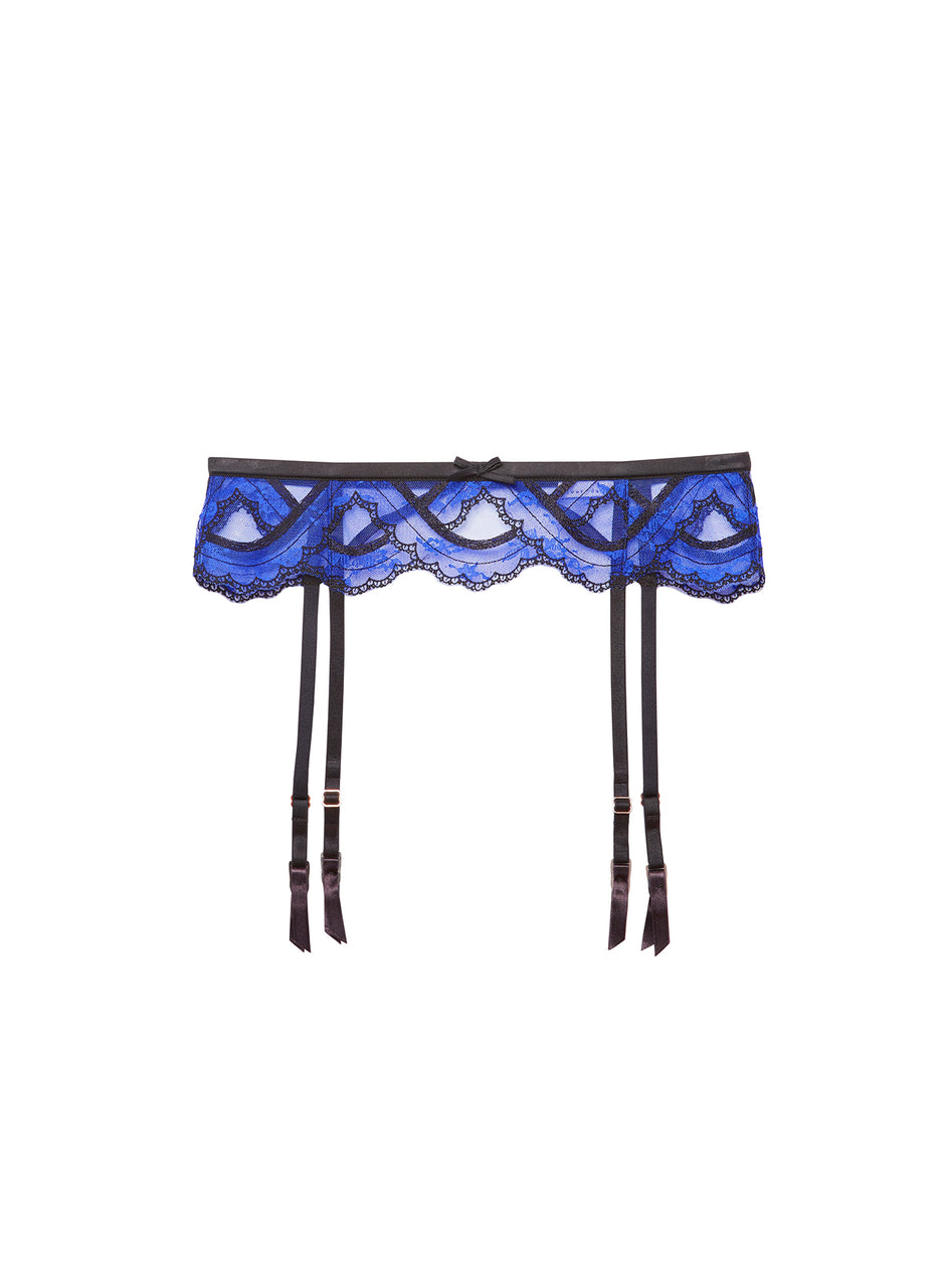 Electric blue - Hendrix Embroidery Garter Belt | Fleur du Mal