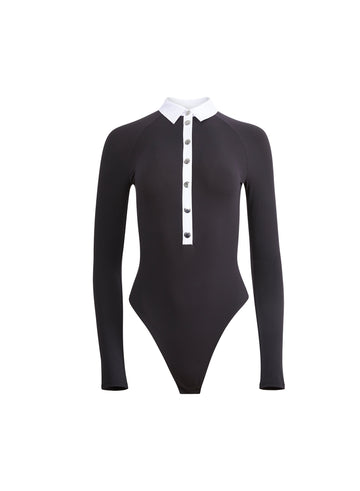 Black - Long Sleeve Unsnap Me Bodysuit | Fleur du Mal