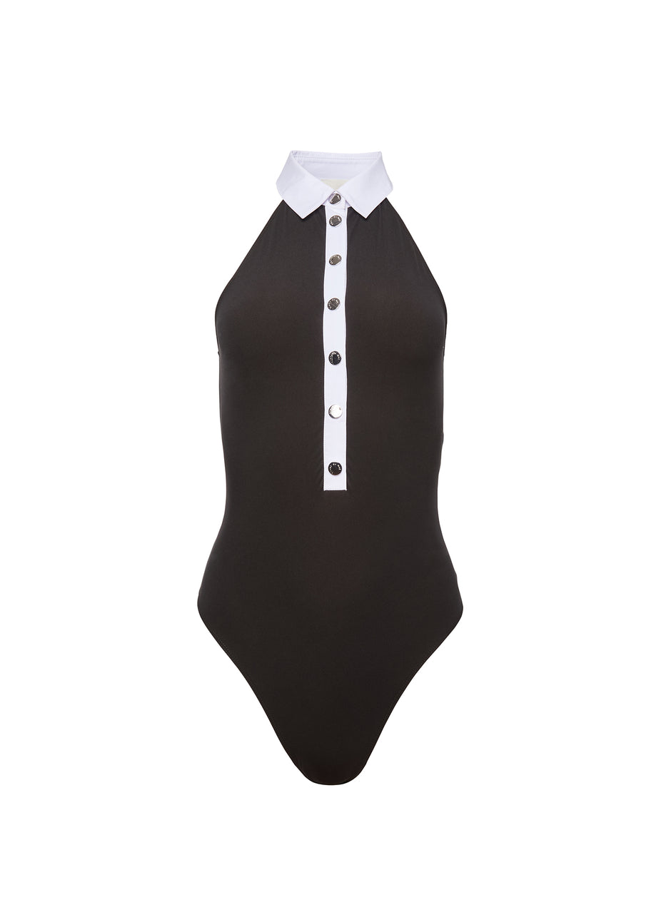 Black - High Collar Bodysuit | Fleur du Mal