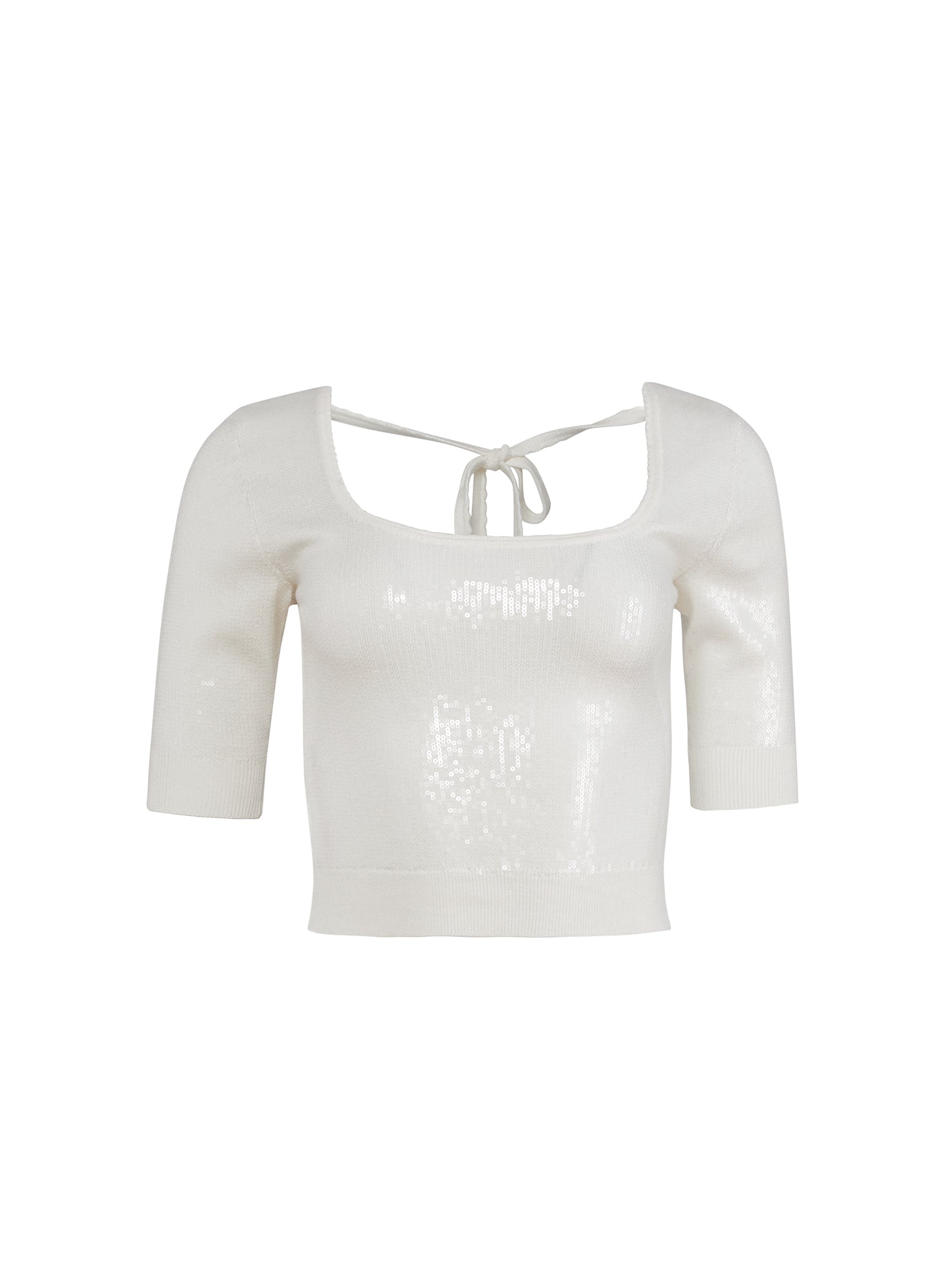 Sequin knit Scooped neck top- FDM