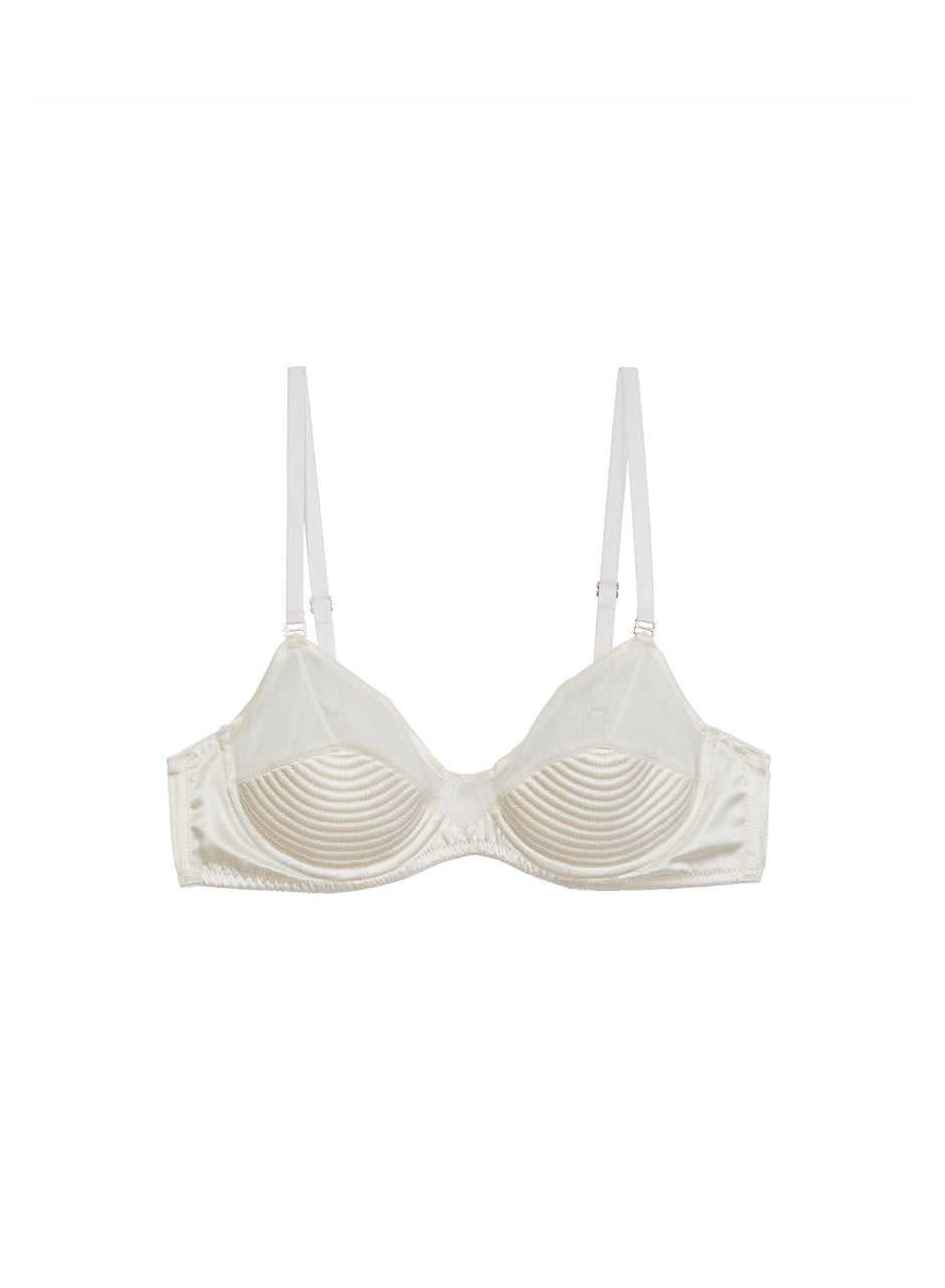 Ivory - Top Stitch Bebe Bra | Fleur du Mal