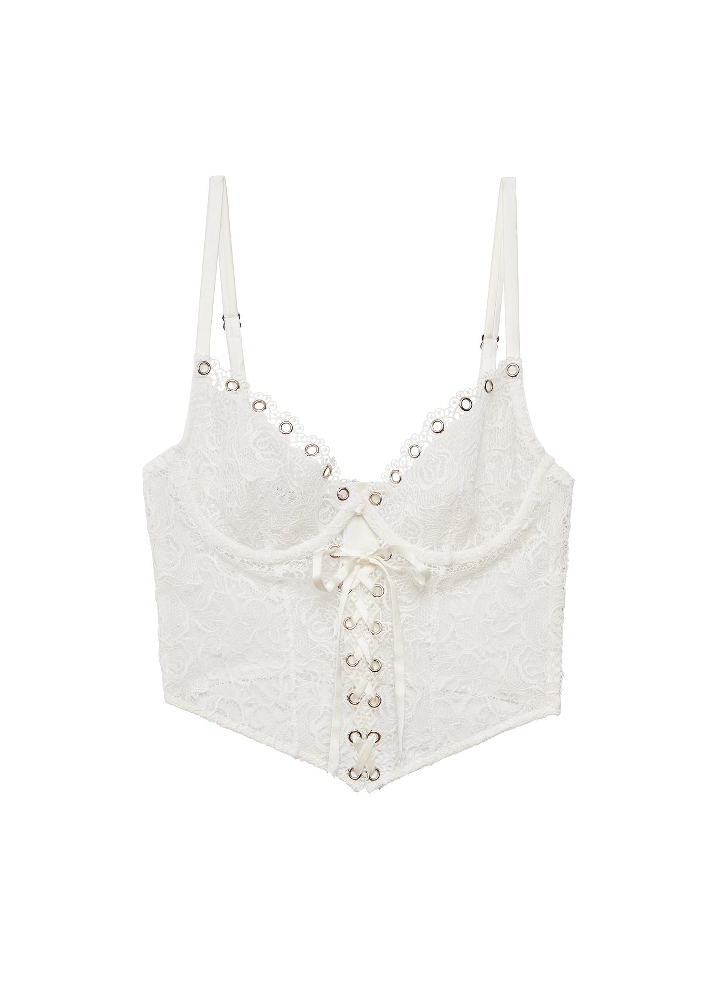 Eyelet Embroidery Lace Up Bustier | Fleur du Mal
