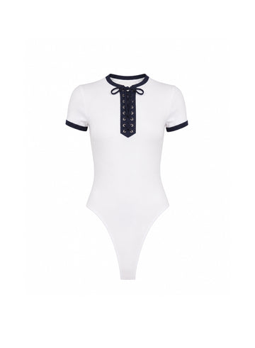 White - Ivy Ringer Bodysuit | Fleur du Mal