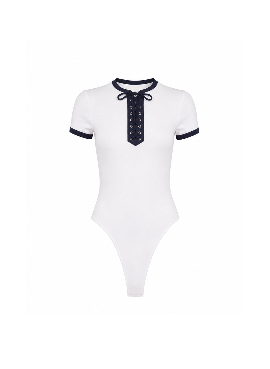 White - Ivy Ringer Bodysuit | Fleur du Mal