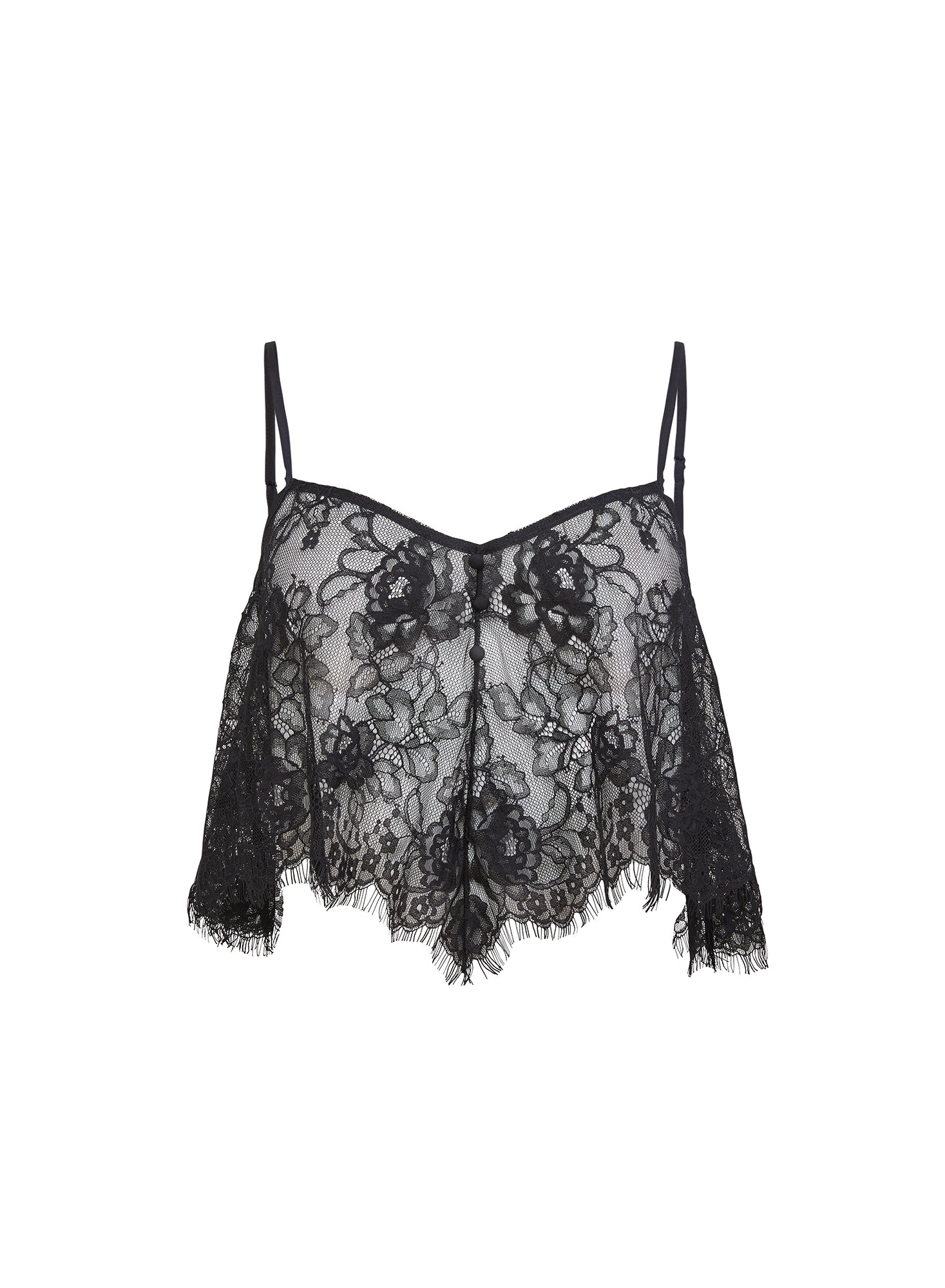 Juliet lace flutter cami in black-fleur du mal
