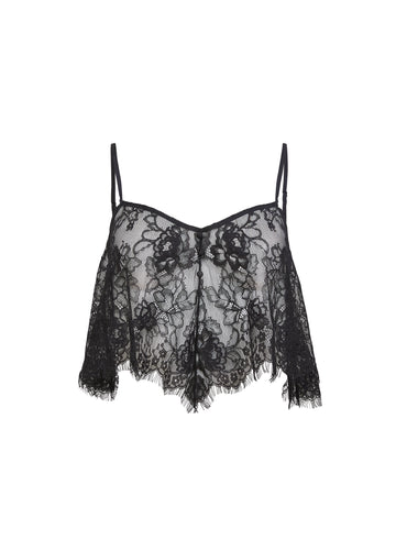 Black - Juliet Lace Flutter Cami | Fleur du Mal