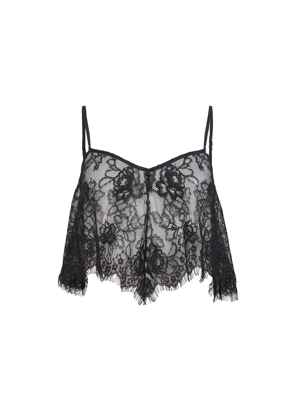 Black - Juliet Lace Flutter Cami | Fleur du Mal