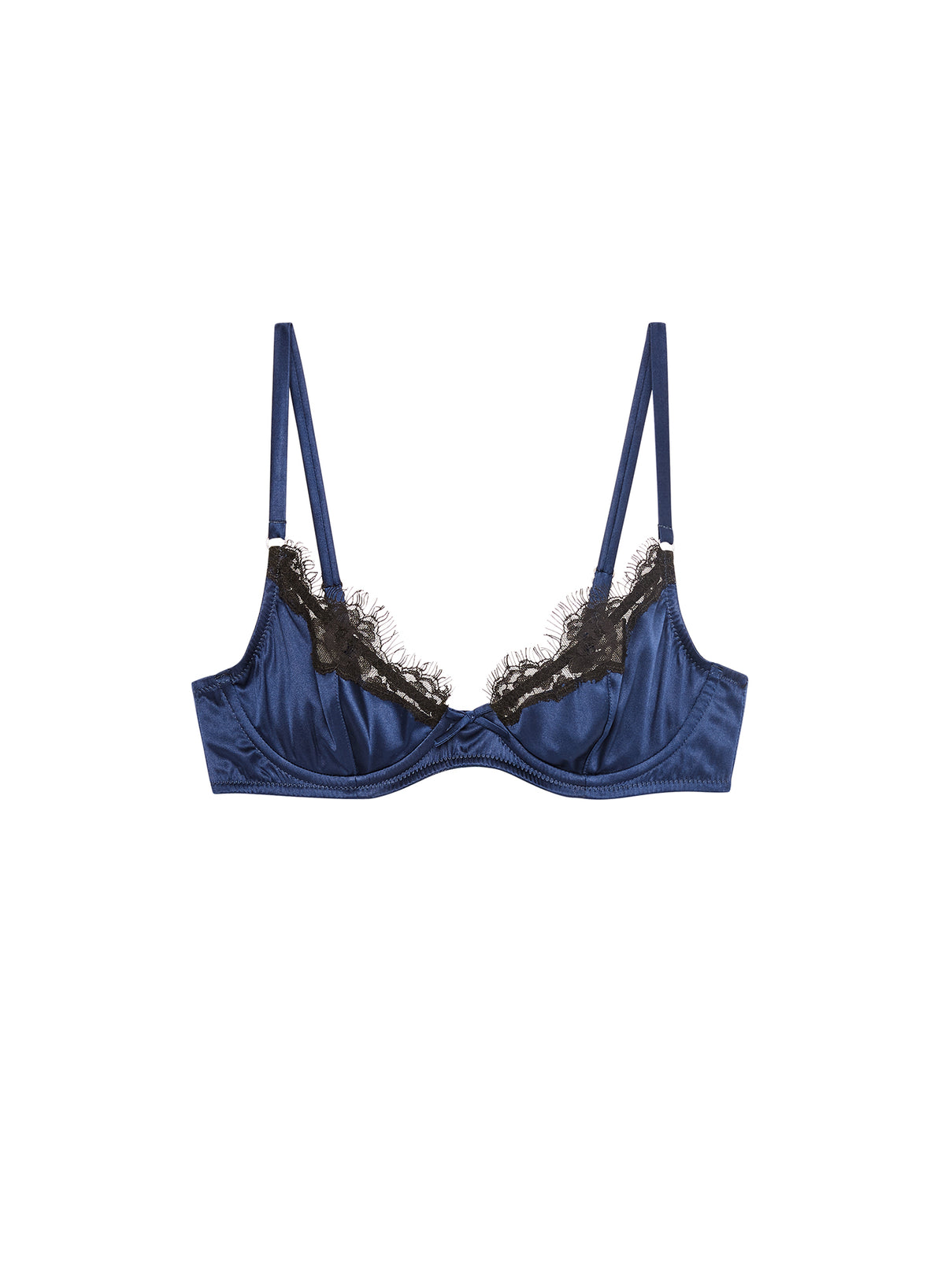Juliet Lace Demi Bra-Midnight Navy-Fleur du Mal-flat
