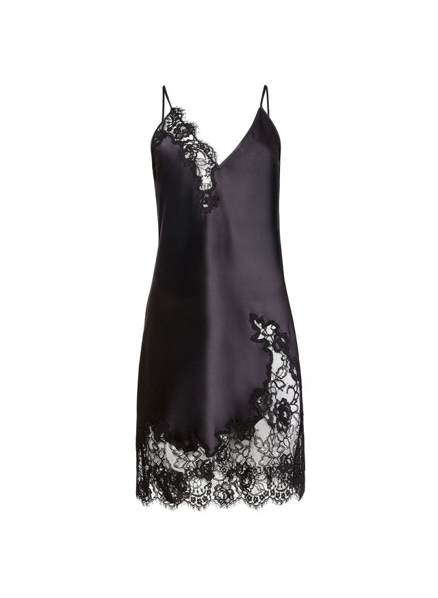 Black - Juliet Lace Mini Slip | Fleur du Mal