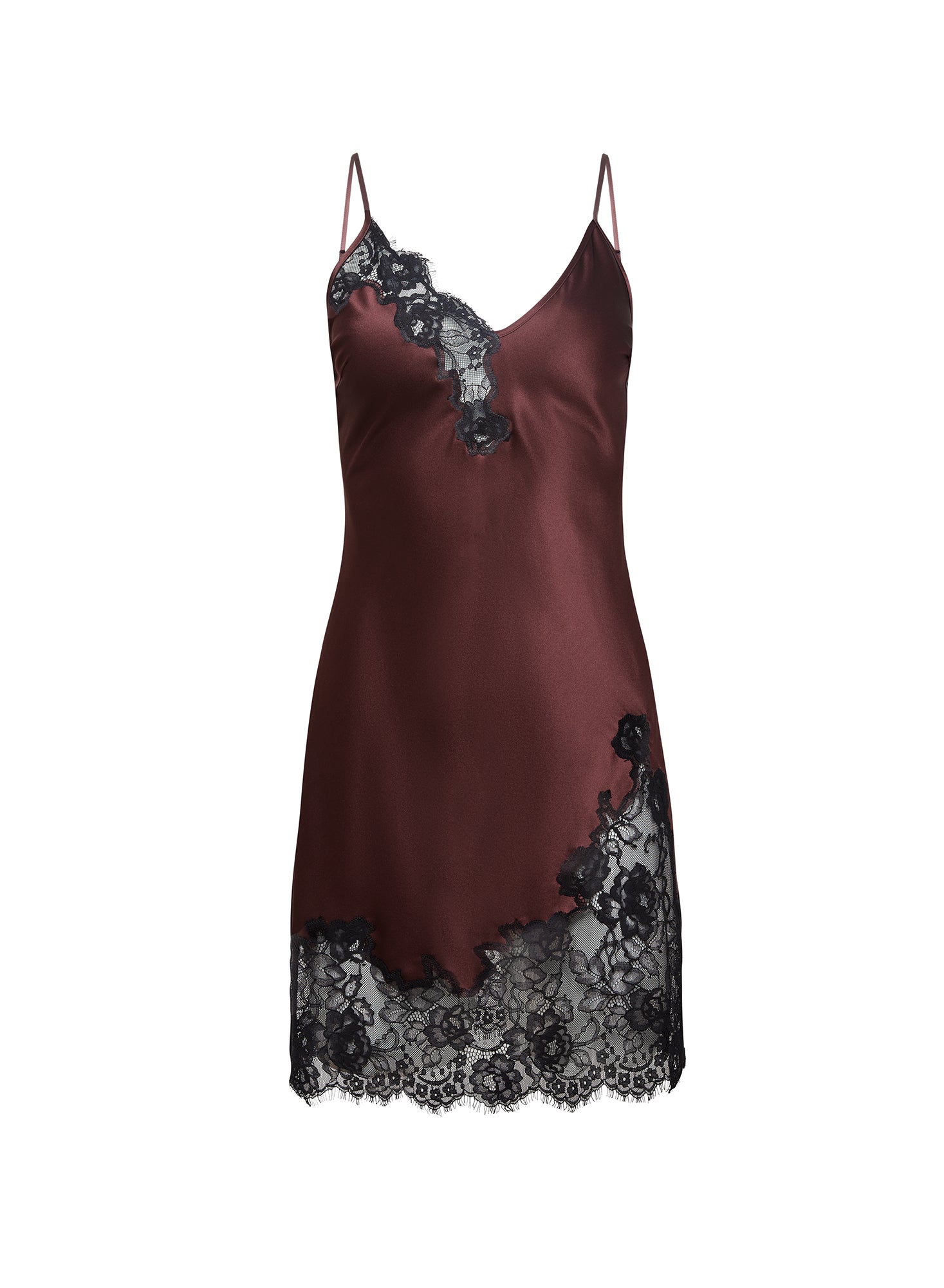 Juliet Lace Mini Slip-cocoa plum-flat